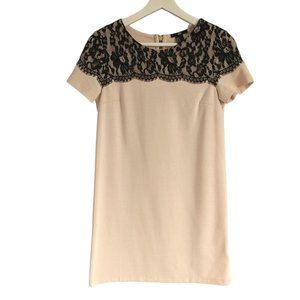 H&M Pink Black Lace Sweater Dress size XS